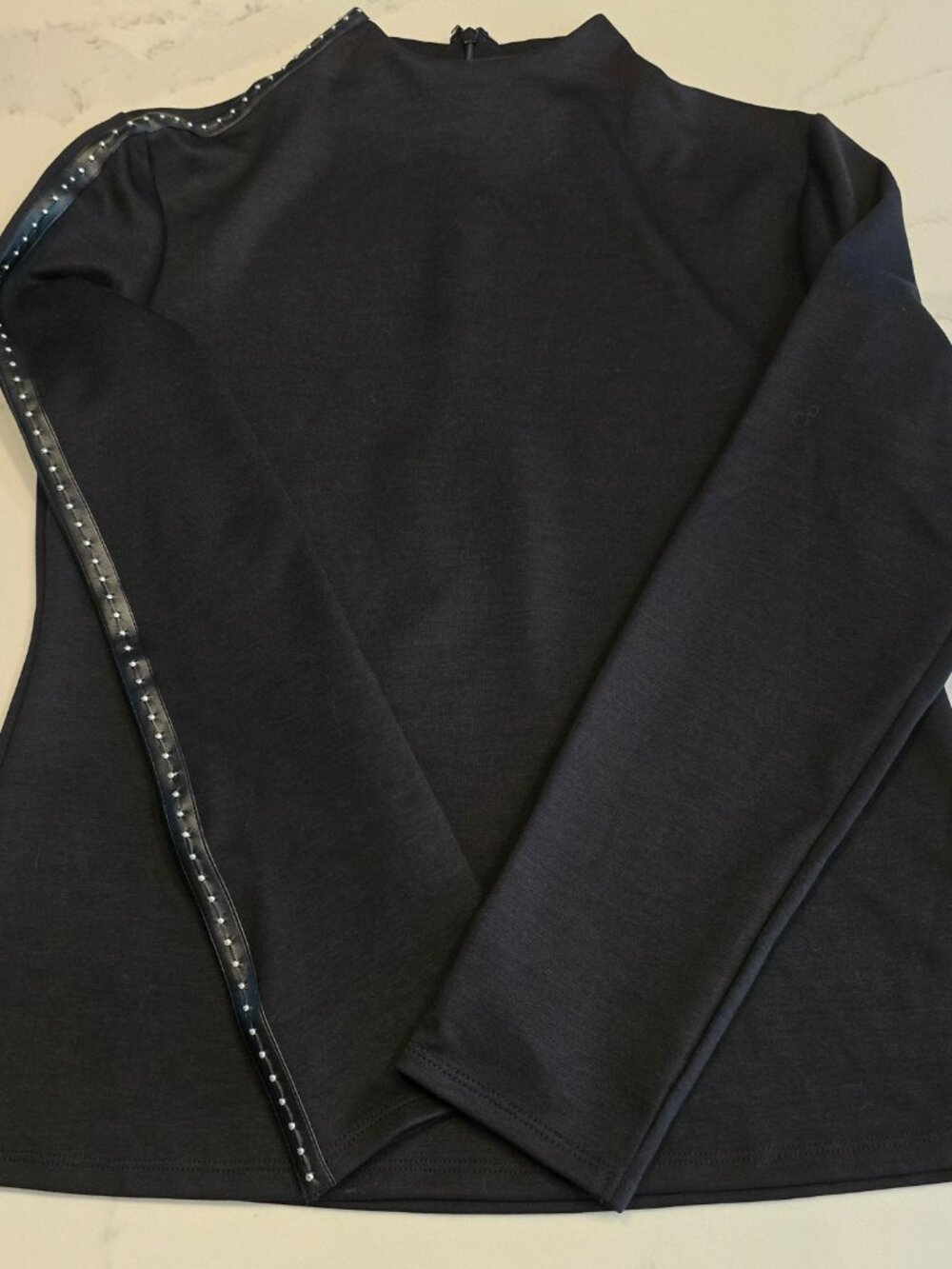 Vince Camuto Mock Neck Studded Sleeve Top – Size M New with Tags